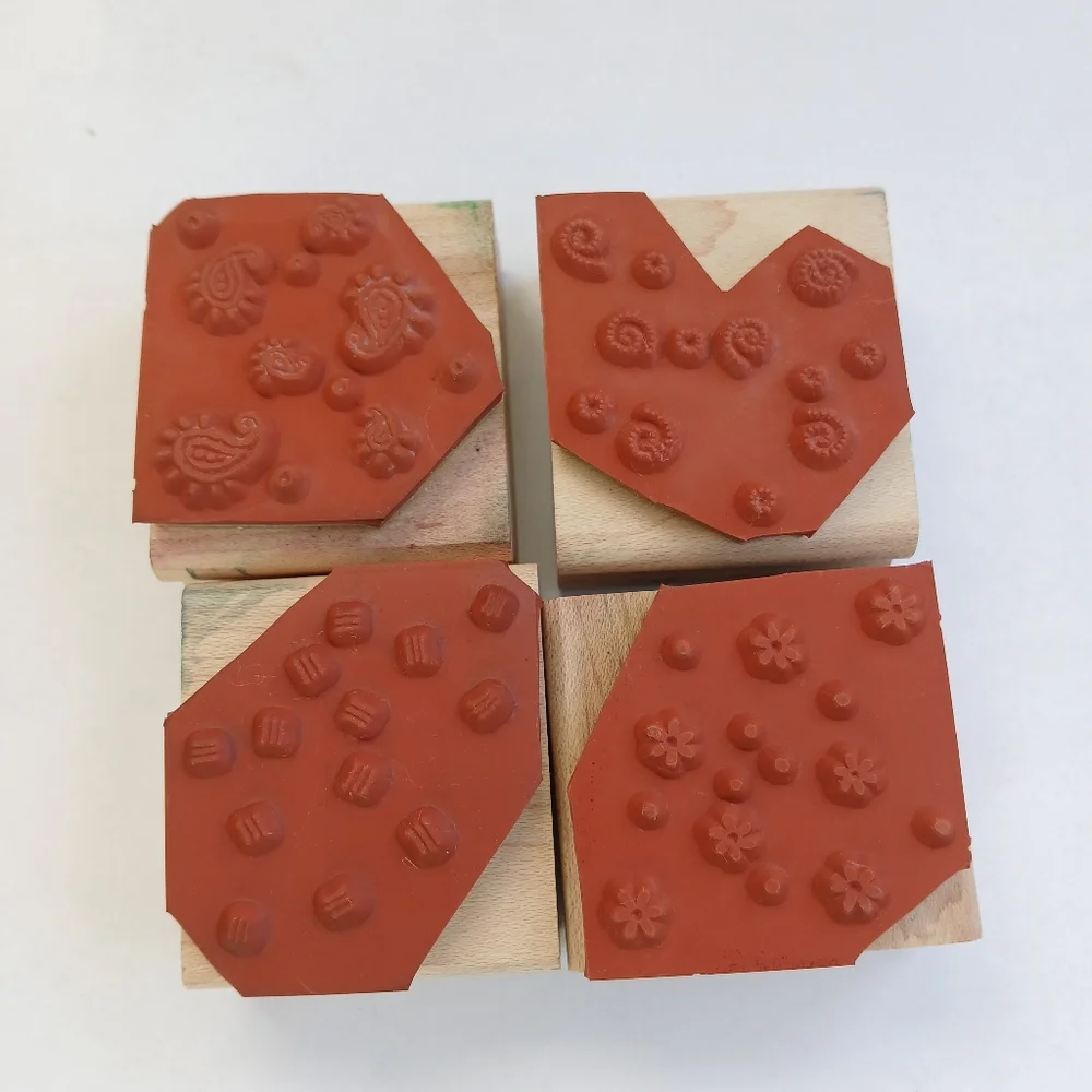 Stampin' Up! 2007 Fresh Fillers Wooden Rubber Craft Stamp Set 4